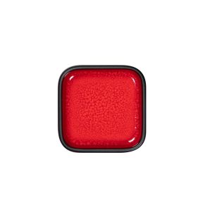 Assiette plate carré rouge porcelaine 8x8 cm Fractal Rak