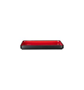 Plat bord rechthoekig rood porselein x8 Fractal Rak