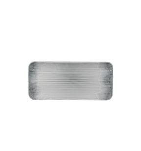 Assiette rectangulaire organique bleu porcelaine vitrifiée 35x16 cm Flux Grey Dudson