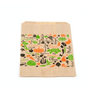 Sac à fruits et légumes papier beige 200x90x350 mm (1000 pièces)