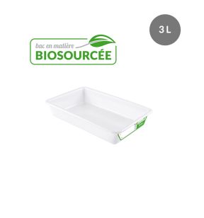 Platte bak Zonder deksel wit plastic xx7 3 L vaste bodem volle wanden Gilac
