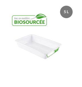 Platte bak Zonder deksel wit plastic xx7.5 5 L vaste bodem volle wanden Gilac