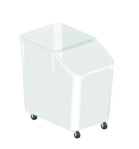 Ingrediëntenbak met deksel plastic wit xx62.5 80 L With cover With wheels Gilac
