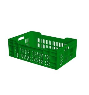 Gerecycleerde opengewerkte koffer groen plastic xx20 40 L geperforeerde bodem geperforeerde wanden Gilac