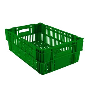 Gerecycleerde opengewerkte koffer groen plastic xx19.7 37 L geperforeerde bodem geperforeerde wanden Gilac
