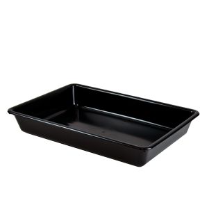 Plat dienblad Zonder deksel zwart plastic xx7.5 vaste bodem volle wanden Gilac