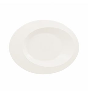 Assiette creuse ovale ivoire porcelaine vitrifiée 29,1x23 cm Giro Rak