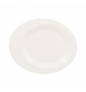 Assiette plate ovale ivoire porcelaine vitrifiée 17,1x14 cm Giro Rak
