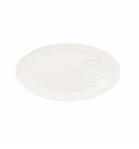 Sous-tasse à thé / déjeuner gourmand rond ivoire porcelaine vitrifiée 29 cm Giro Rak