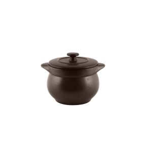 Soupière avec couvercle brun porcelaine vitrifiée Ø 10,8 cm Genesis Rak