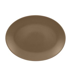 Plat ovale marron porcelaine vitrifiée 36 cm Genesis Rak