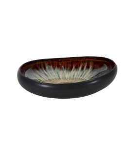 Assiette coupe creuse irrégulier vert grès émaillé Ø 20 cm Gao Medard De Noblat