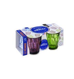 Lage vorm tumbler meerkleurig glass gehard 25 cl Picardie Duralex (4 eenheden)