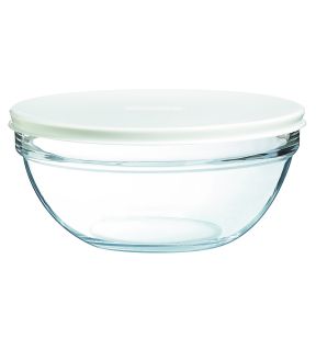Saladier avec couvercle rond transparent verre trempé Ø 20 cm Caps Luminarc
