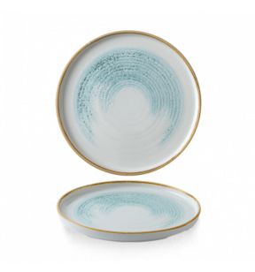 Assiette à bord droit rond Aquamarine porcelaine vitrifiée Ø 21 cm Stonecast Churchill