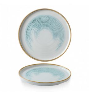 Assiette à bord droit rond Aquamarine porcelaine vitrifiée Ø 26 cm Stonecast Churchill