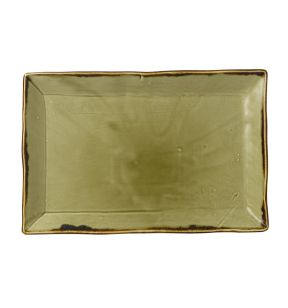 Plat bord rechthoekig groen verglaasd x23.3 Harvest Dudson