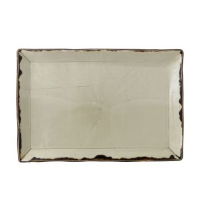 Plat bord rechthoekig beige verglaasd x23.3 Harvest Dudson