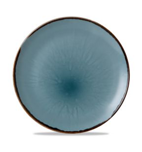 Plat bord met rand rond blauw verglaasd Ø 21.7 Harvest Dudson