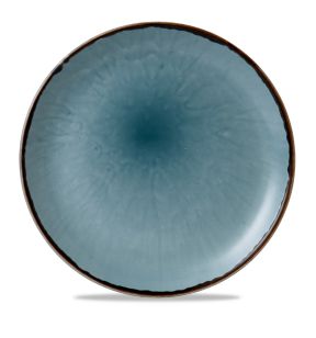 Plat bord met rand rond blauw verglaasd Ø 28.8 Harvest Dudson