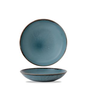 Assiette coupe creuse rond bleu porcelaine vitrifiée Ø 24,8 cm Harvest Dudson