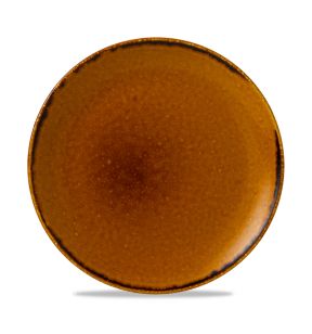 Assiette coupe plate rond marron porcelaine vitrifiée Ø 21,7 cm Harvest Dudson