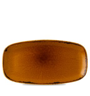 Assiette plate rectangulaire marron porcelaine vitrifiée 35,5x18,9 cm Harvest Dudson