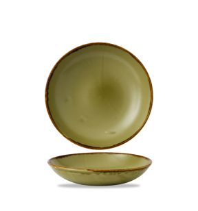 Diep randloos bord rond groen verglaasd Ø 18.2 Harvest Dudson