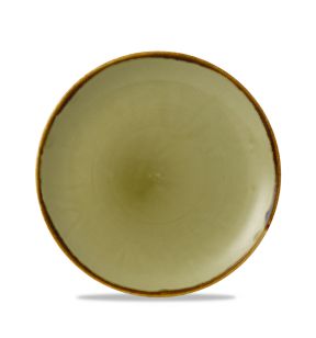 Plat bord met rand rond groen verglaasd Ø 28.8 Harvest Dudson