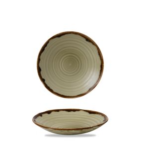 Diep randloos bord organic beige verglaasd Ø 21 Harvest Dudson