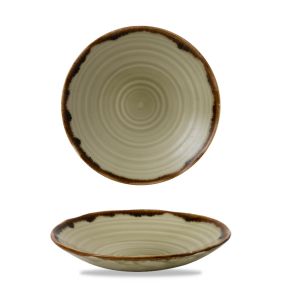 Diep randloos bord organic beige verglaasd Ø 25 Harvest Dudson