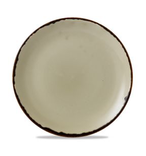 Plat bord met rand rond beige verglaasd Ø 26 Harvest Dudson