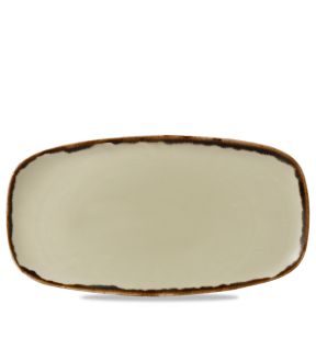 Plat bord rechthoekig beige verglaasd x18.9 Harvest Dudson