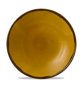 Plat bord met rand rond geel verglaasd Ø 28.8 Harvest Dudson