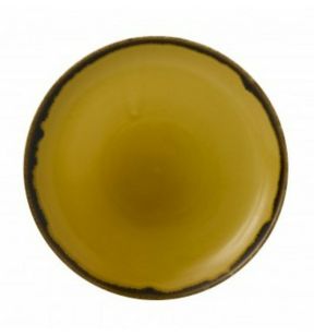 Plat bord met rand rond geel verglaasd Ø 16.5 mm Harvest Dudson