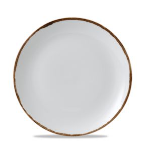 Plat bord met rand rond wit verglaasd Ø 26 Harvest Dudson