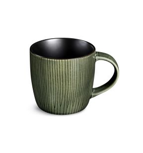 Tasse à café / thé rond vert grès émaillé 27 cl Ø 12 cm Hypnose Medard De Noblat