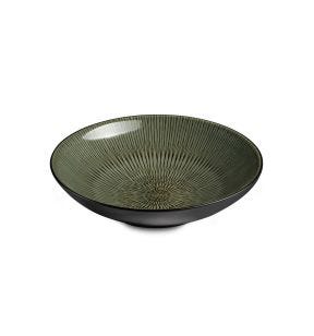 Saladeschotel rond groen geglazuurd aardewerk Ø 18 Hypnose Medard De Noblat