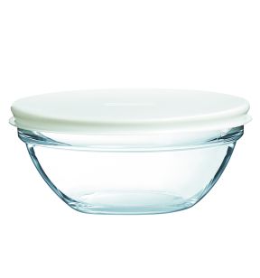 Bol avec couvercle rond transparent verre trempé Ø 12 cm Caps Luminarc