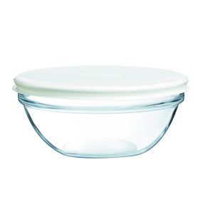 Bol avec couvercle rond transparent verre trempé Ø 14 cm Caps Luminarc