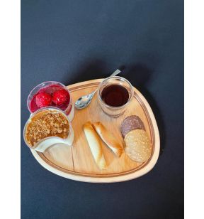 Plateau café gourmand irrégulier bouleau bouleau 26 cm De La Roca