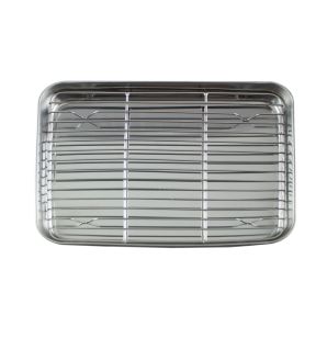 Plateau à dresser avec grille inox 26x18,5 cm Pro.cooker