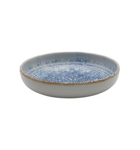 Assiette creuse rond bleu grès émaillé Ø 22 cm Ice Accolade