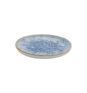Assiette plate rond bleu grès émaillé Ø 17 cm Ice Accolade