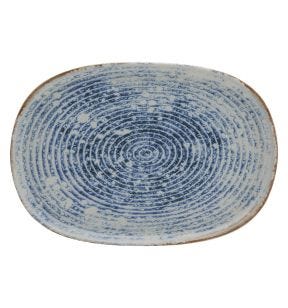 Assiette ovale bleu grès émaillé 33x22,5 cm Ice Accolade