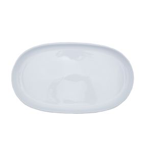 Assiette à burger ovale blanc porcelaine 33,4x19,2 cm Essentials Collection