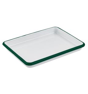 Plateau blanc acier émaillé 16,5 cm