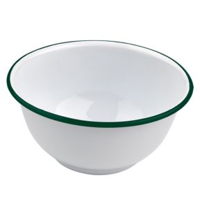 Diepe kom rond wit geëmailleerd staal 20 cm Ø 20 cm