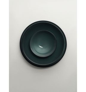 Diep randloos bord rond green verglaasd Ø 25 Velvet Astera