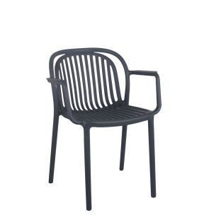 Fauteuil de terrasse gris anthracite 78x57x57 cm Jeddah Flexmob